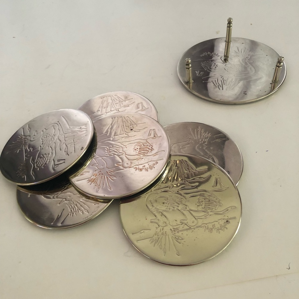 Silver Engraved Coasters Set - Picture 8 of 9